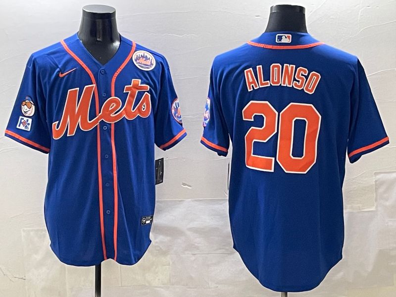 Men New York Mets #20 Alonso Blue Game 2025 Nike MLB Jersey style 6->new york mets->MLB Jersey